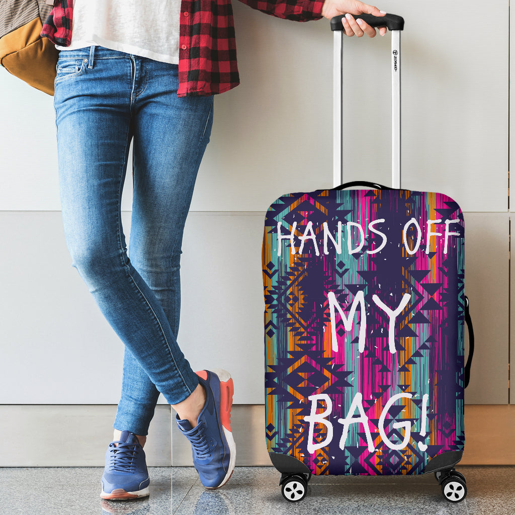 Hands Off Luggage Cover Aztec Pattern