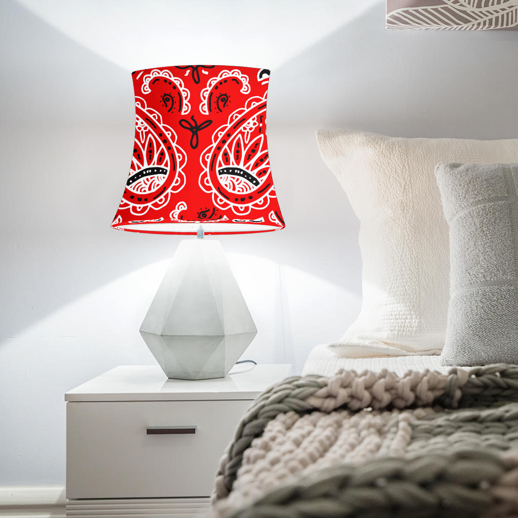 Western Red Paisley Drum Lampshade