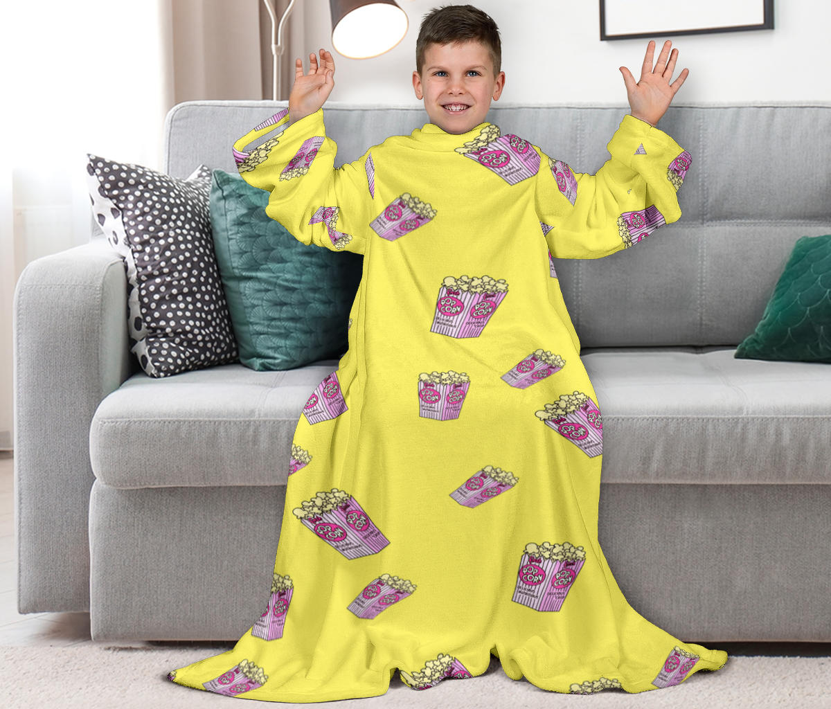 Popcorn Design Children's Sleeve Blanket
