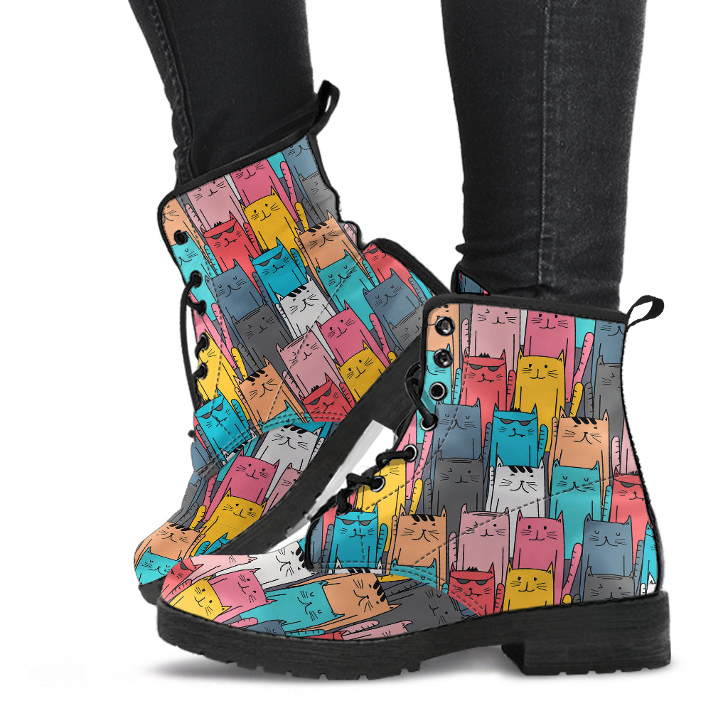 Cool Kitty Cats P1 - Vegan Leather Boots