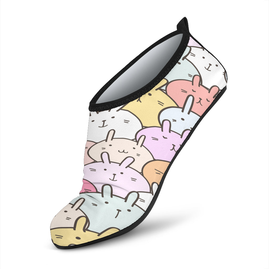 Pastel Doodle Rabbits Beach Shoes