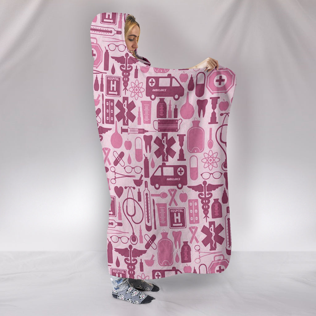 NURSE PINK TOOLS HOODED BLANKET NURSES NURSING