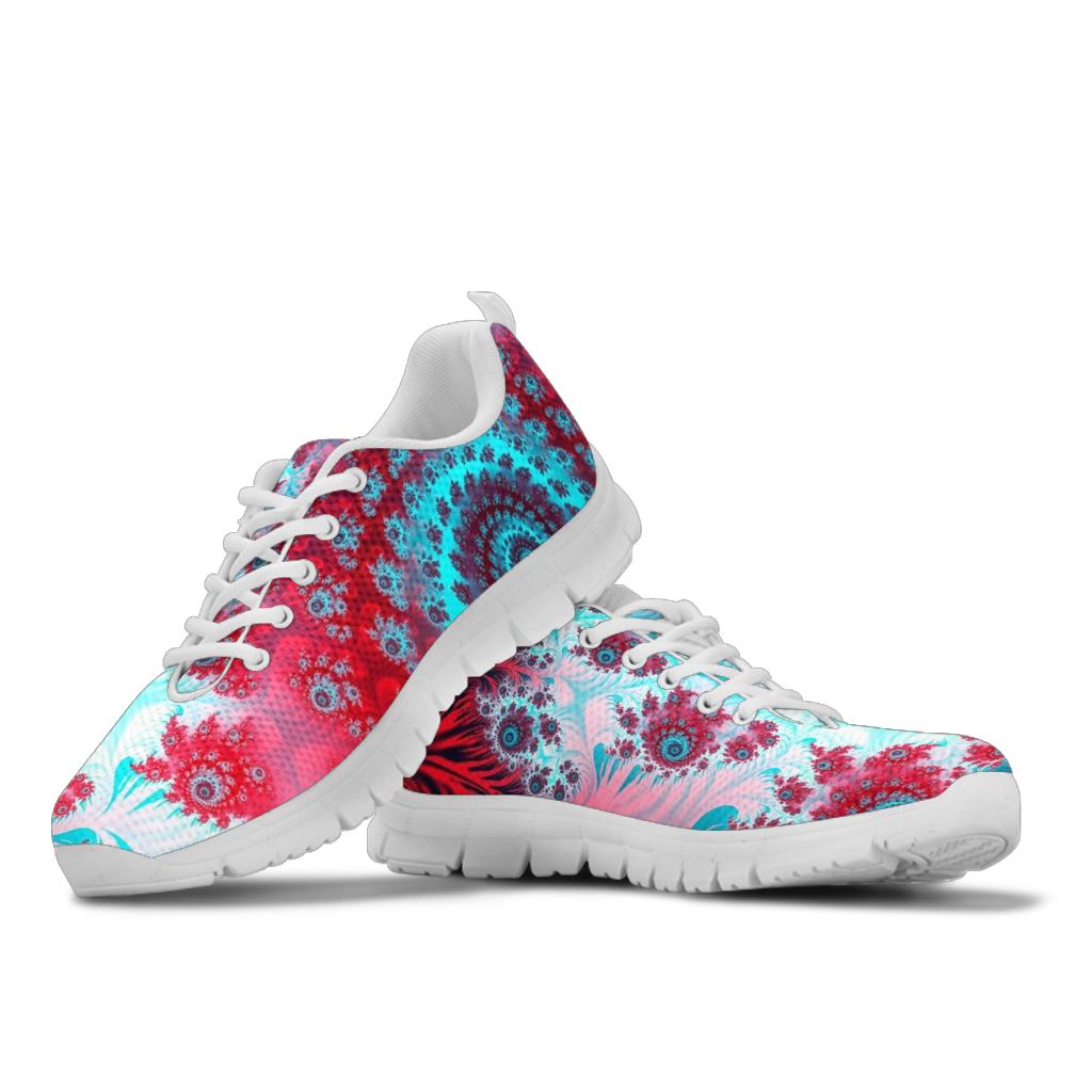 White Floral Spiral Festival Sneaker Shoes