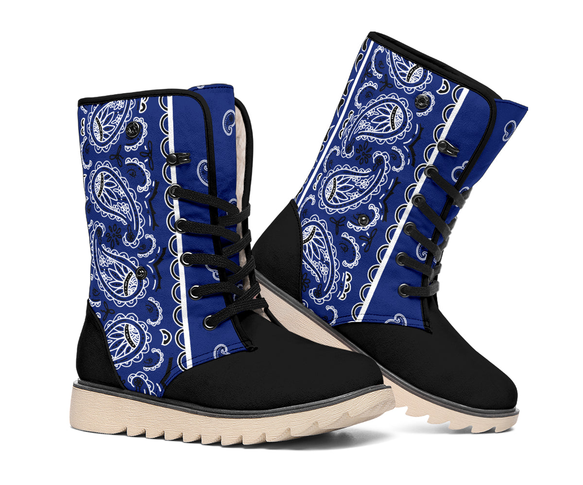 Royal Blue Bandana Women's Polar Boots