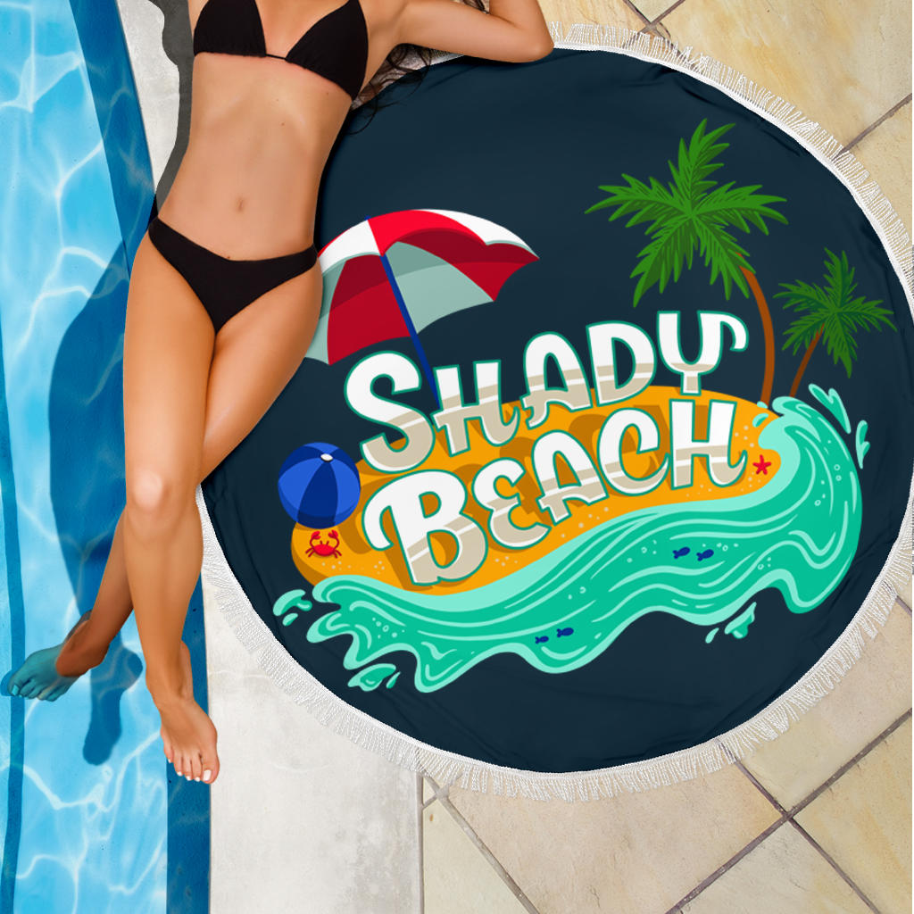 Shady Beach Round Beach Towel