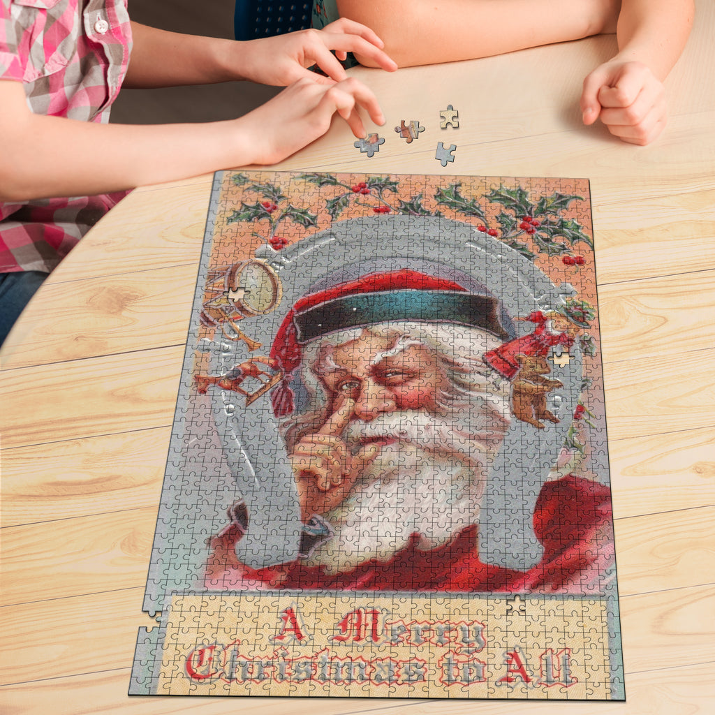 Merry Christmas To All Vintage Christmas Jigsaw Puzzle