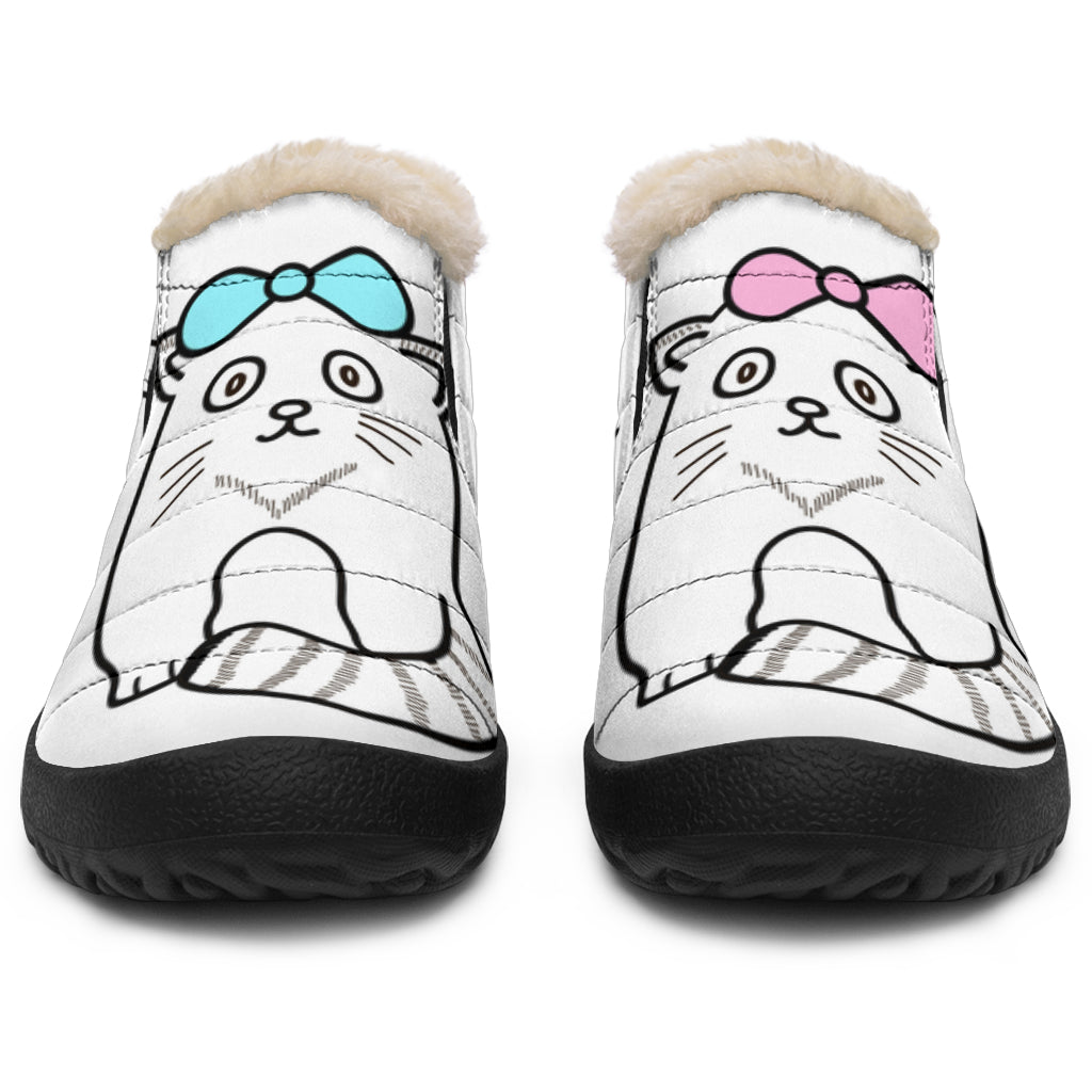 Cute Cat Design Winter Trainer Boots