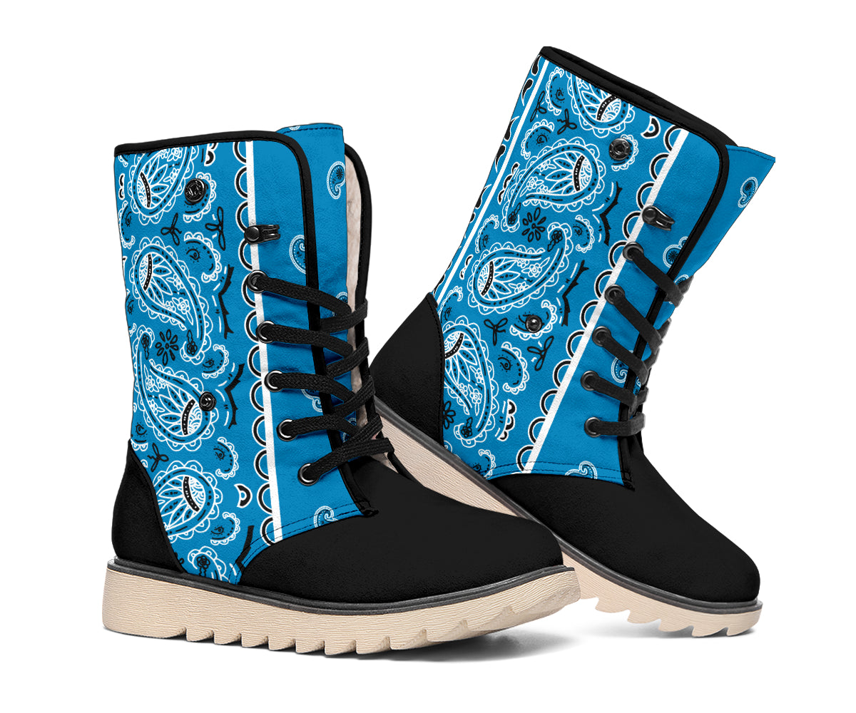 Sky Blue Bandana Women's Polar Boots