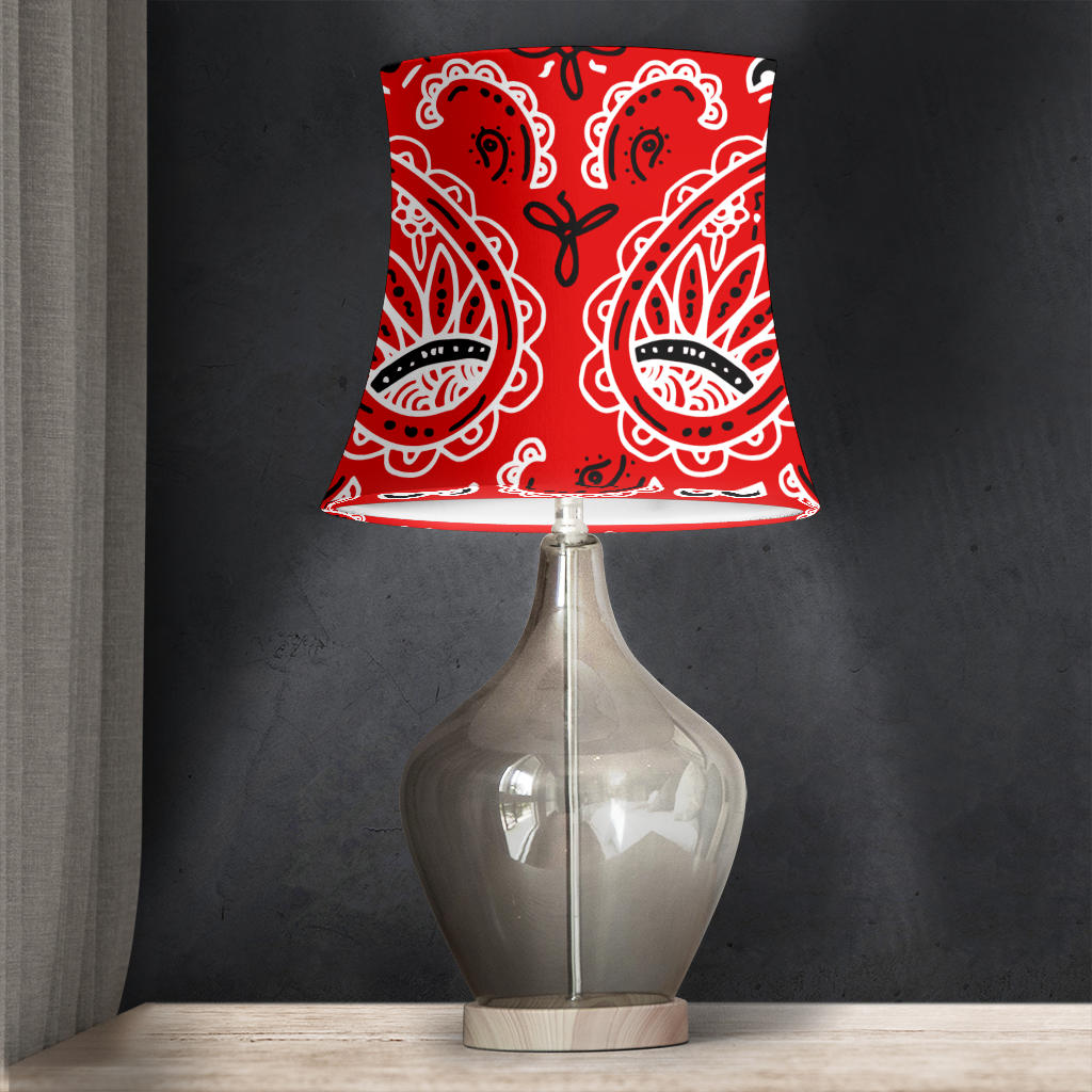 Western Red Paisley Drum Lampshade