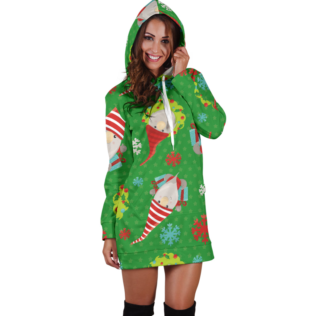 Gnome For Christmas Hoodie Dress