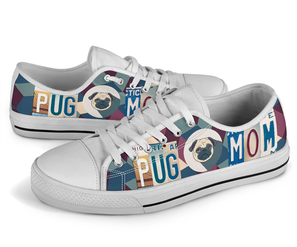 Pug Mom Low Top Shoes