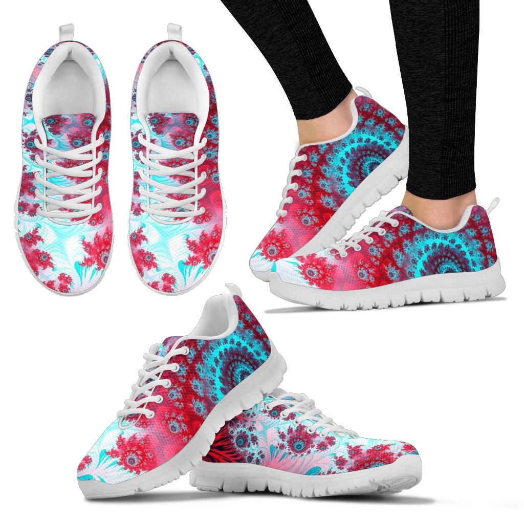 White Floral Spiral Festival Sneaker Shoes