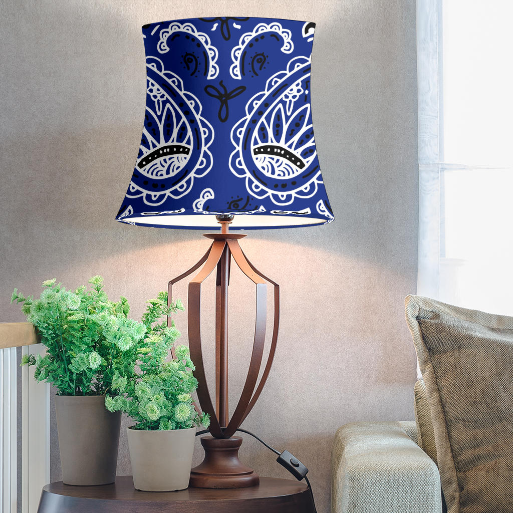 Royal Blue Paisley Drum Lampshade