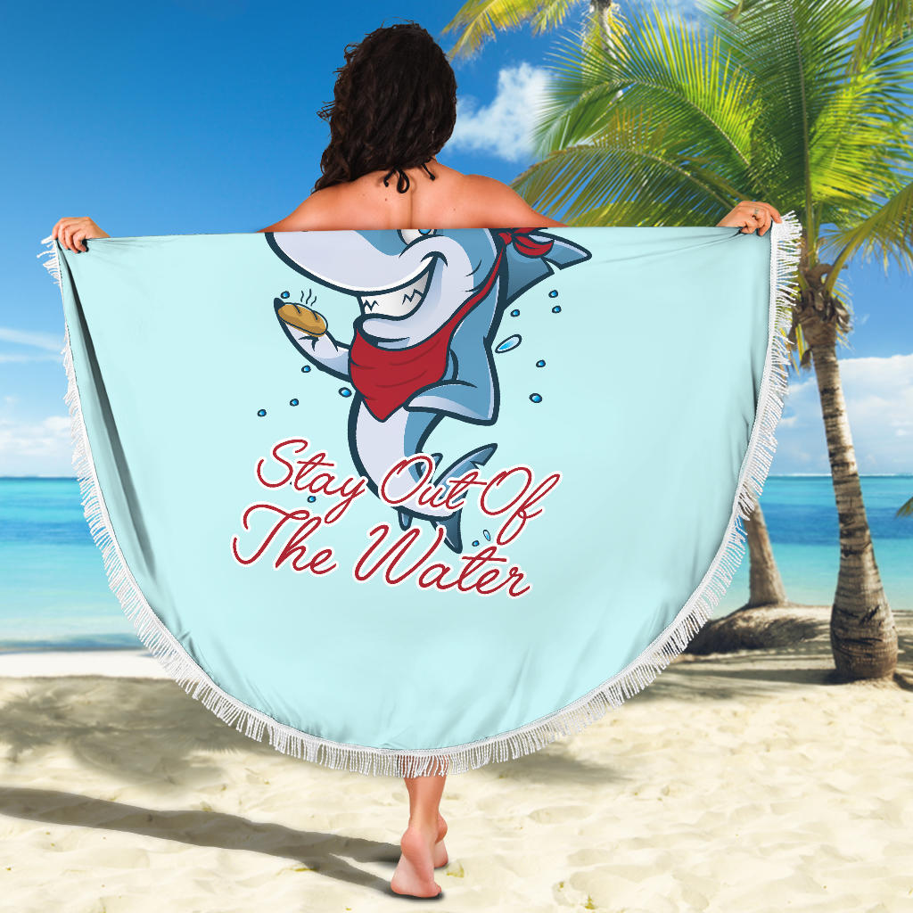Light Blue Stay Out Of The Water Beach Blanket