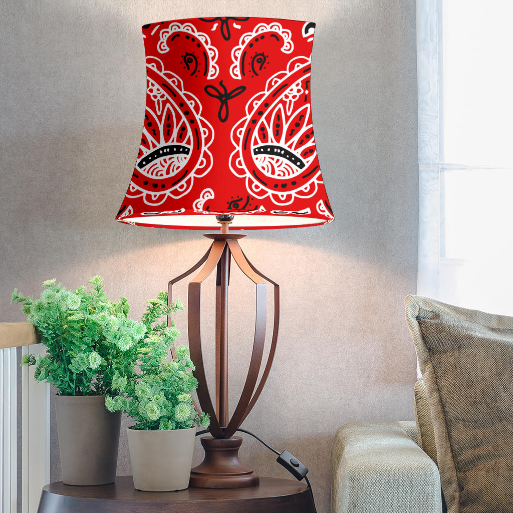 Western Red Paisley Drum Lampshade