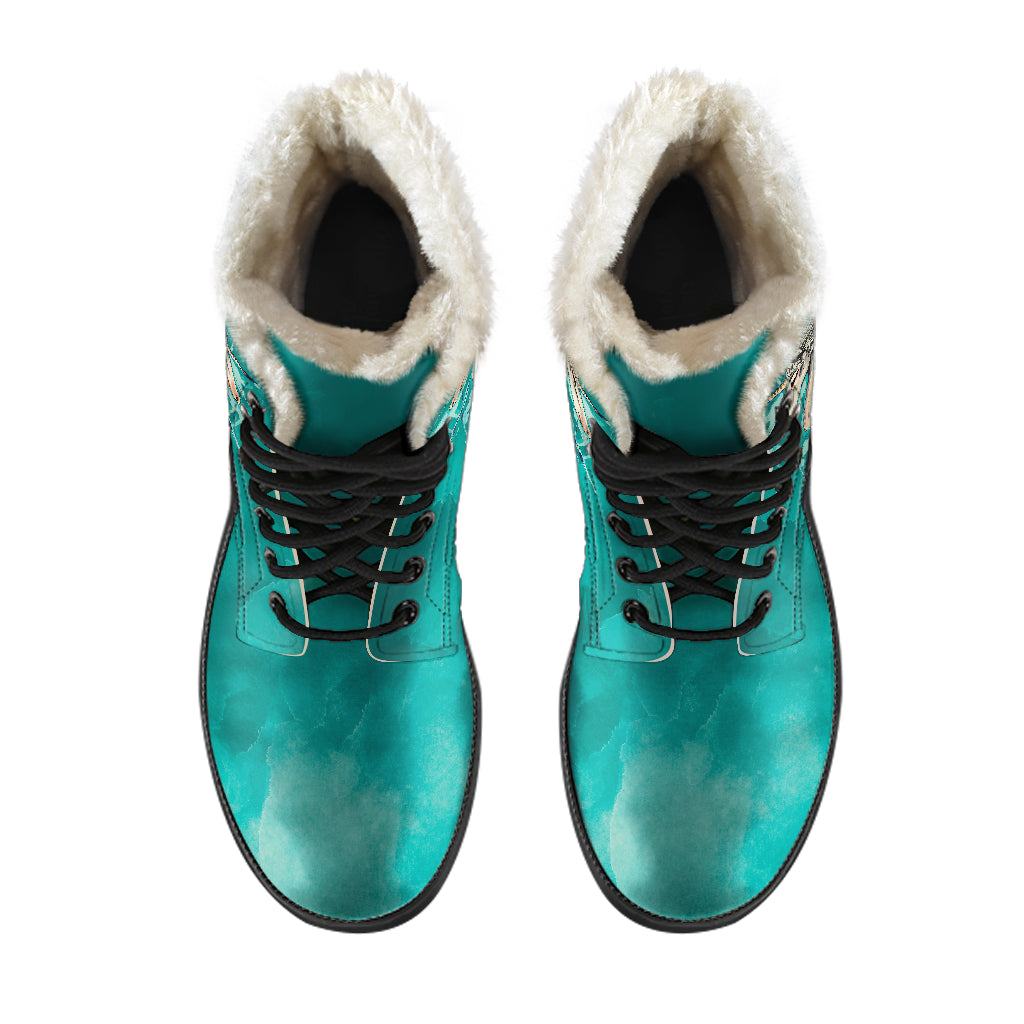 Unicorn Watercolor Fur Lined Leather Boots