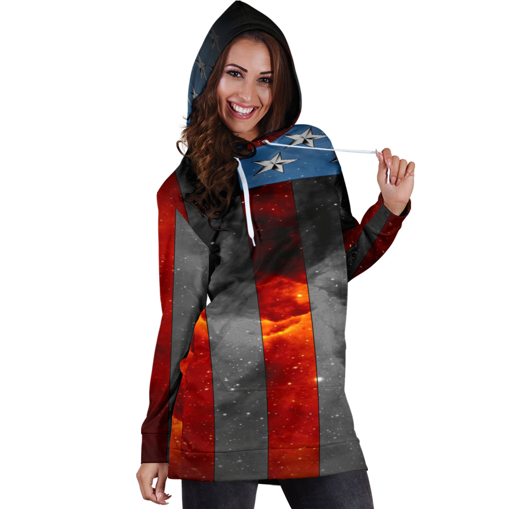 American Space Flag Hoodie Dress