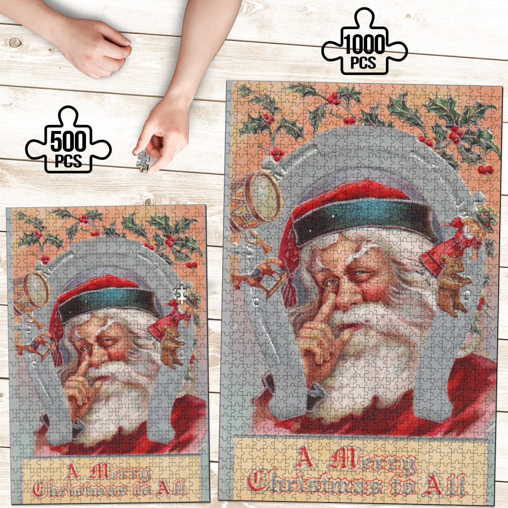 Merry Christmas To All Vintage Christmas Jigsaw Puzzle