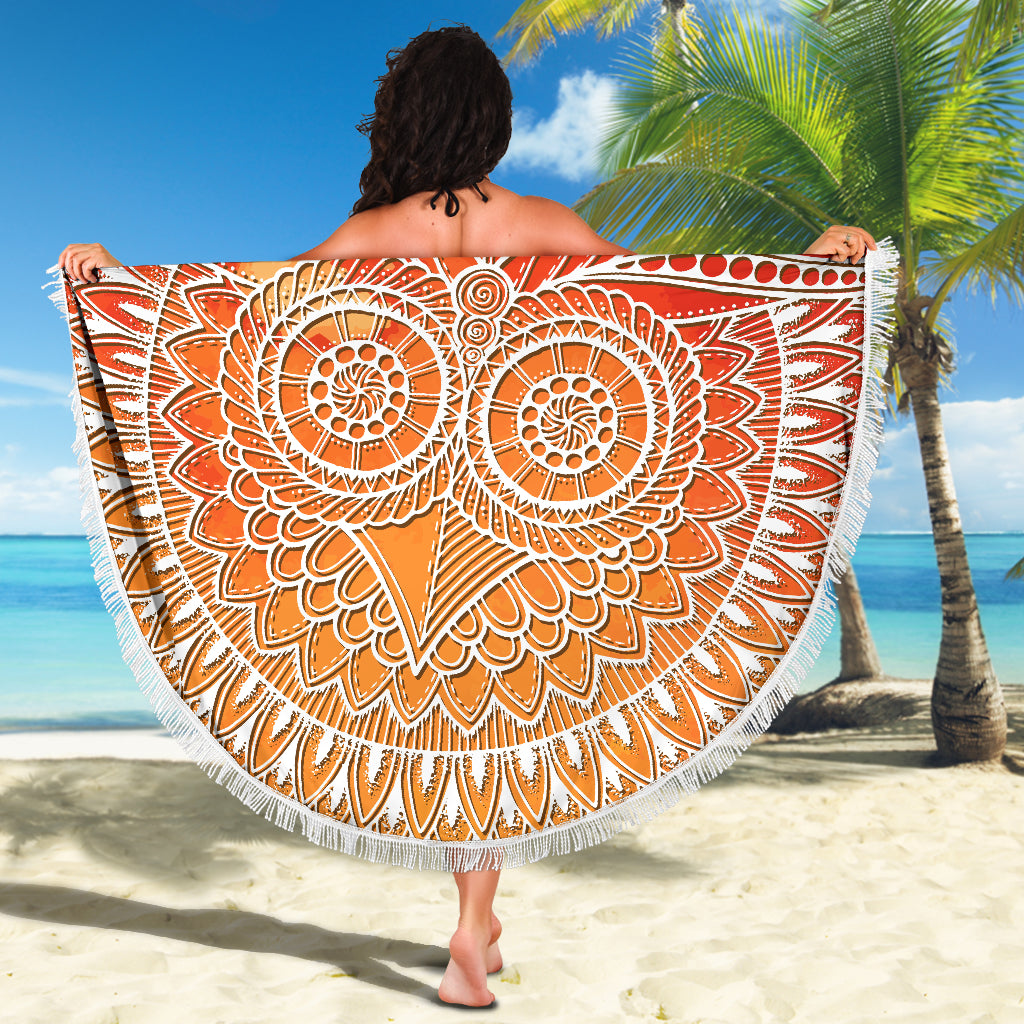 Mandala Owl Beach Blankets