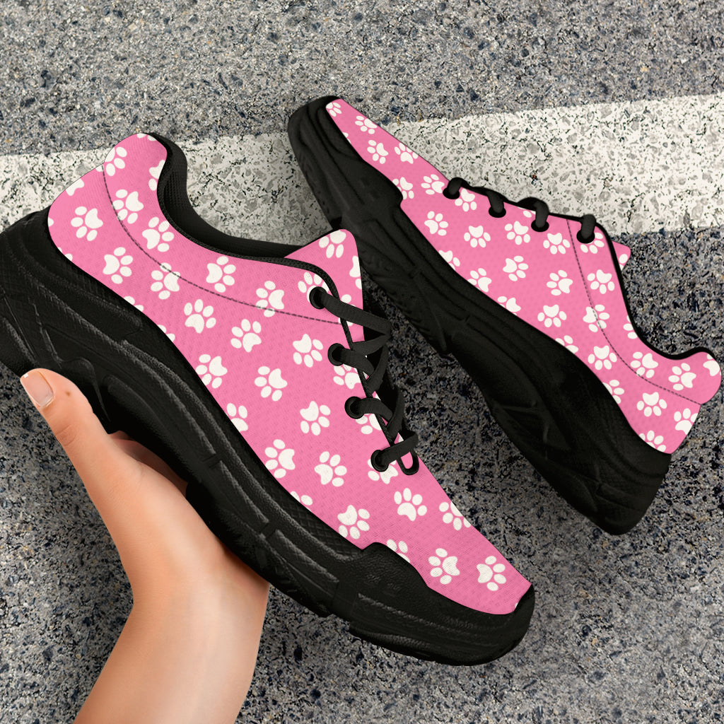 Pink Paw Print Chunky Sneakers