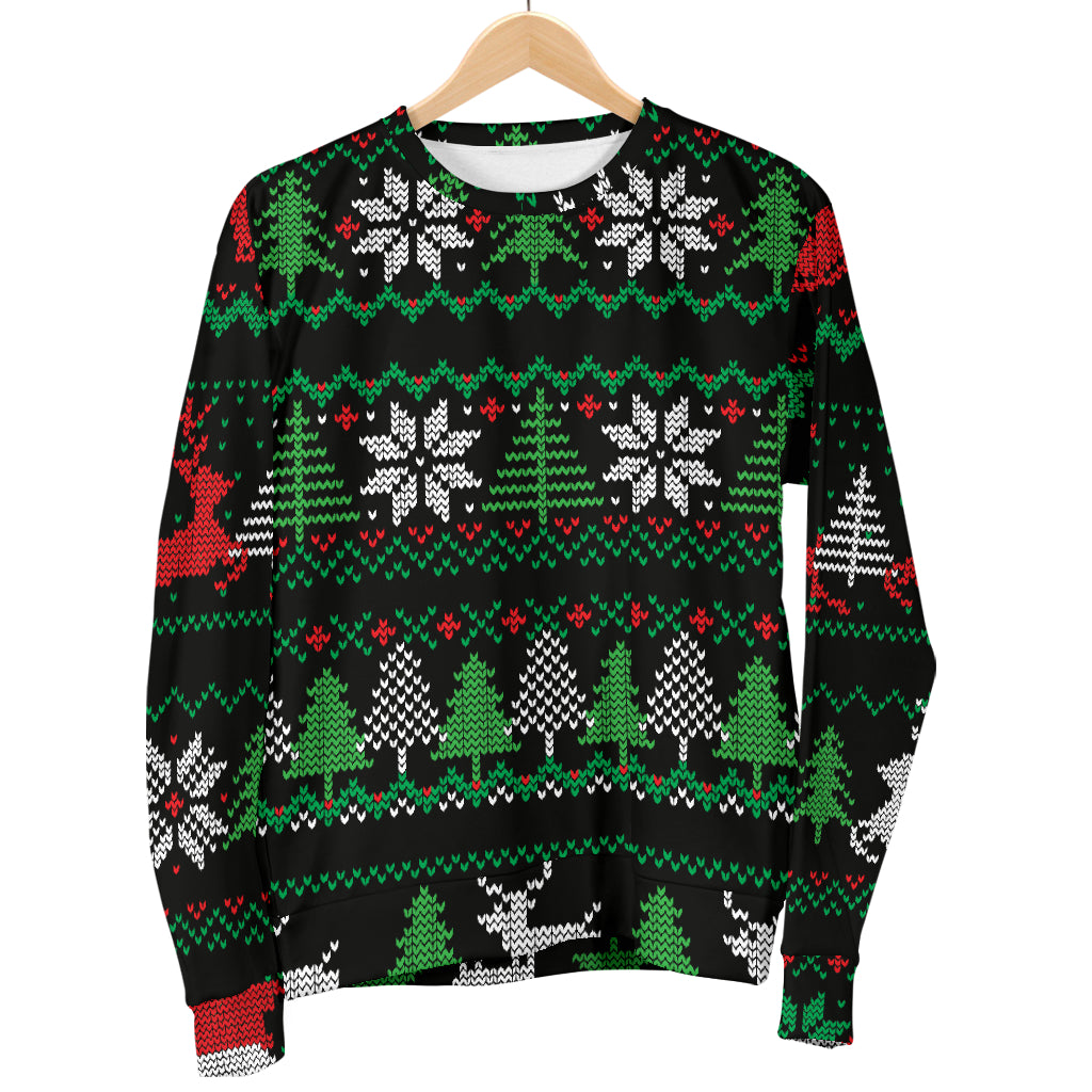 Ugly Christmas Red Green Black Men's Sweater