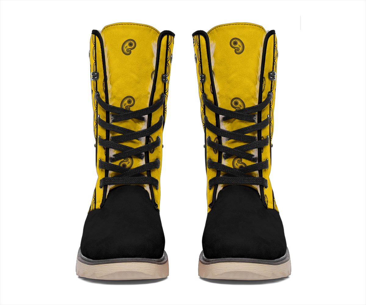 Gold and Black Bandana Women's Polar Boots