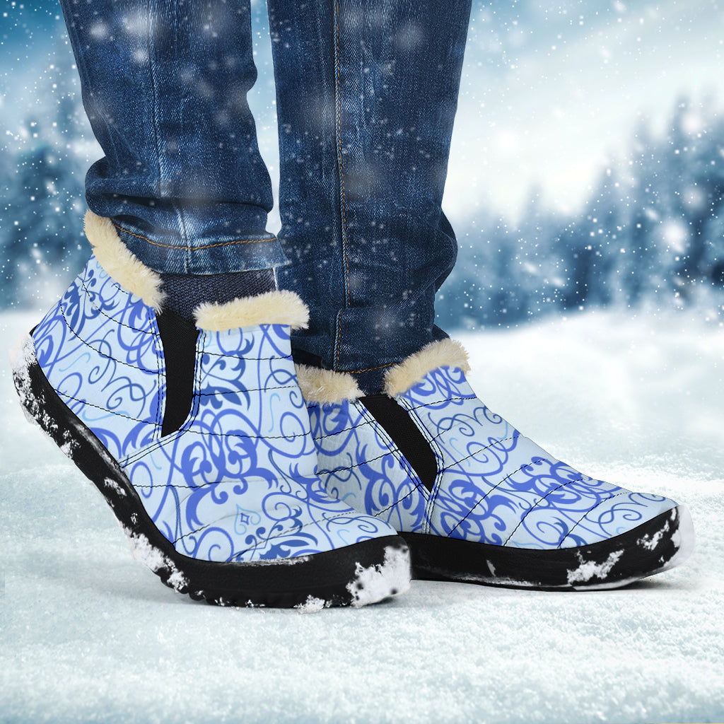 Blue Swirled Winter Trainer Boots