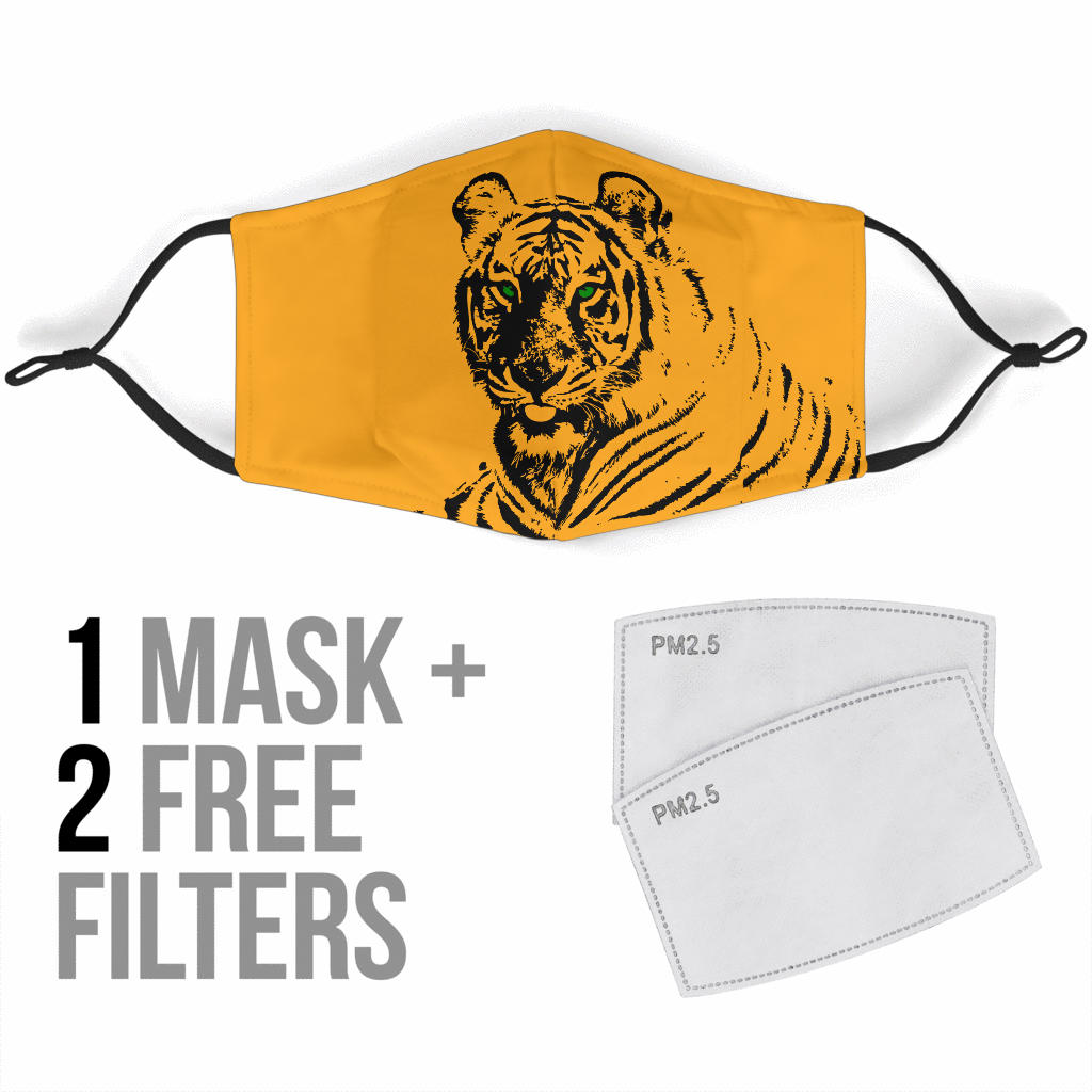 Golden Tiger Face Mask