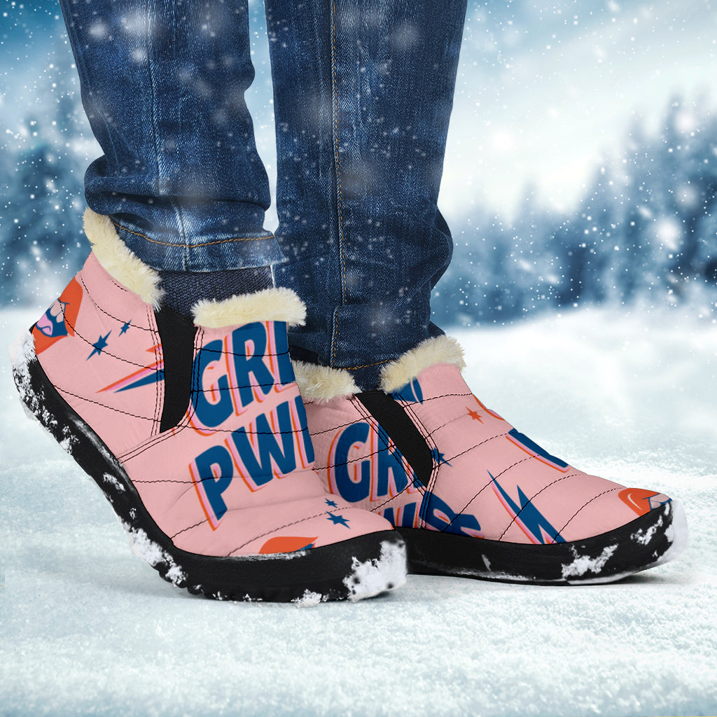 Pink Girl Power Winter Trainer Boots