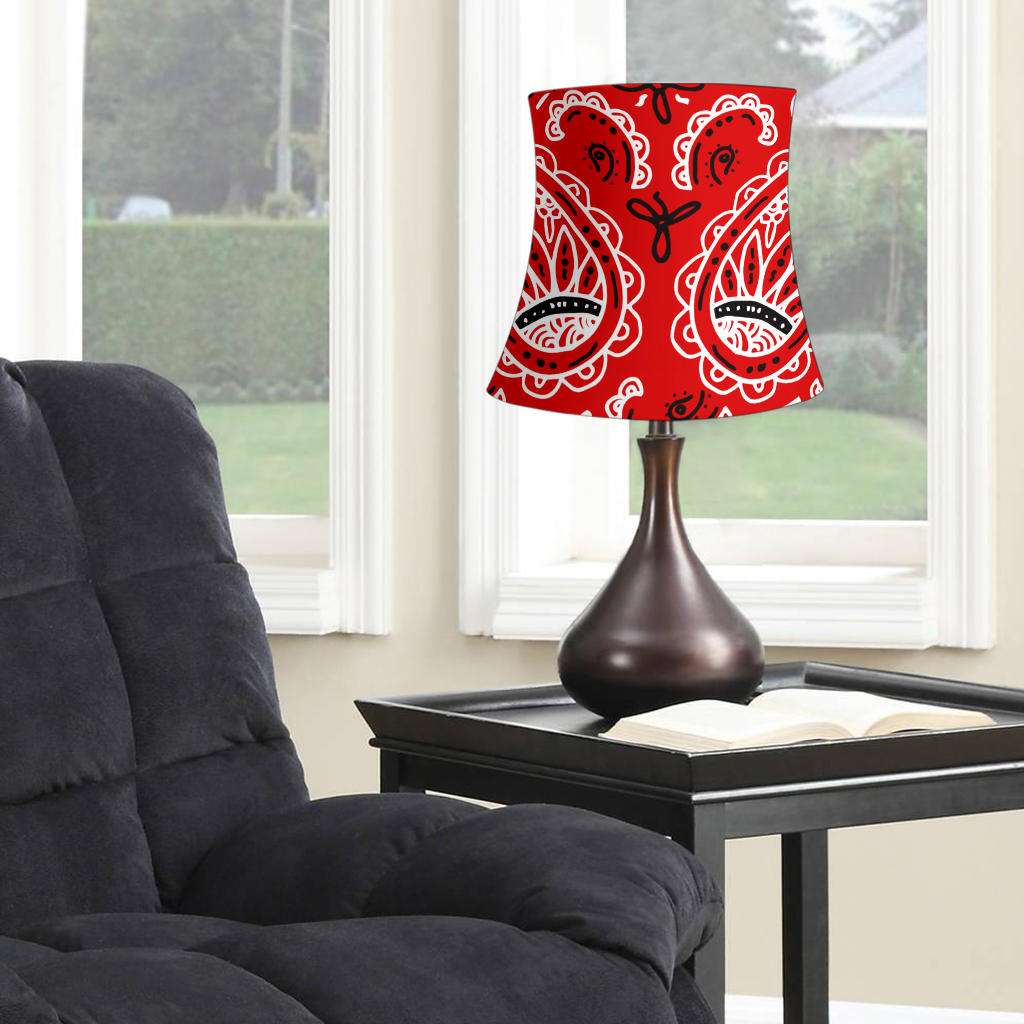 Western Red Paisley Drum Lampshade