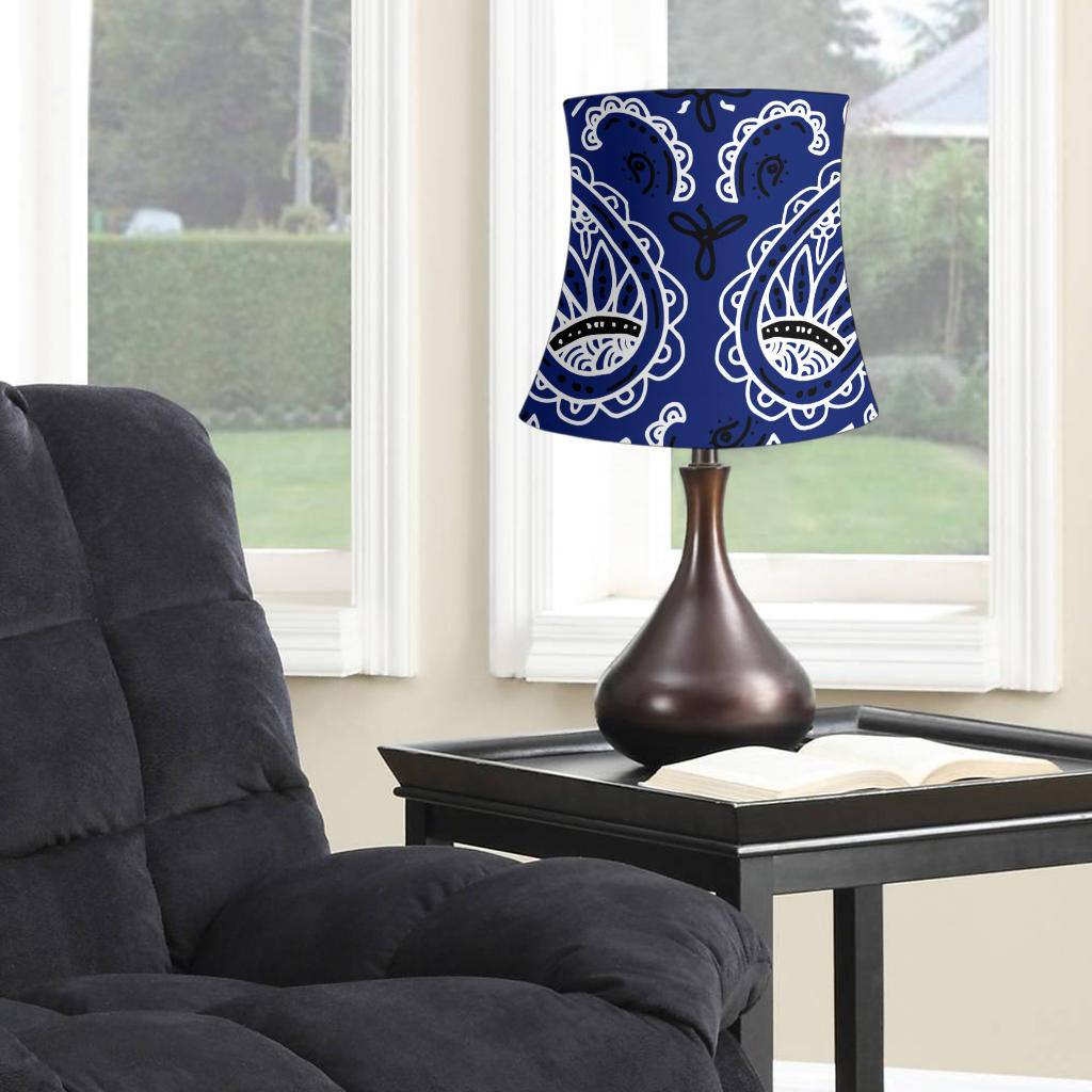 Royal Blue Paisley Drum Lampshade