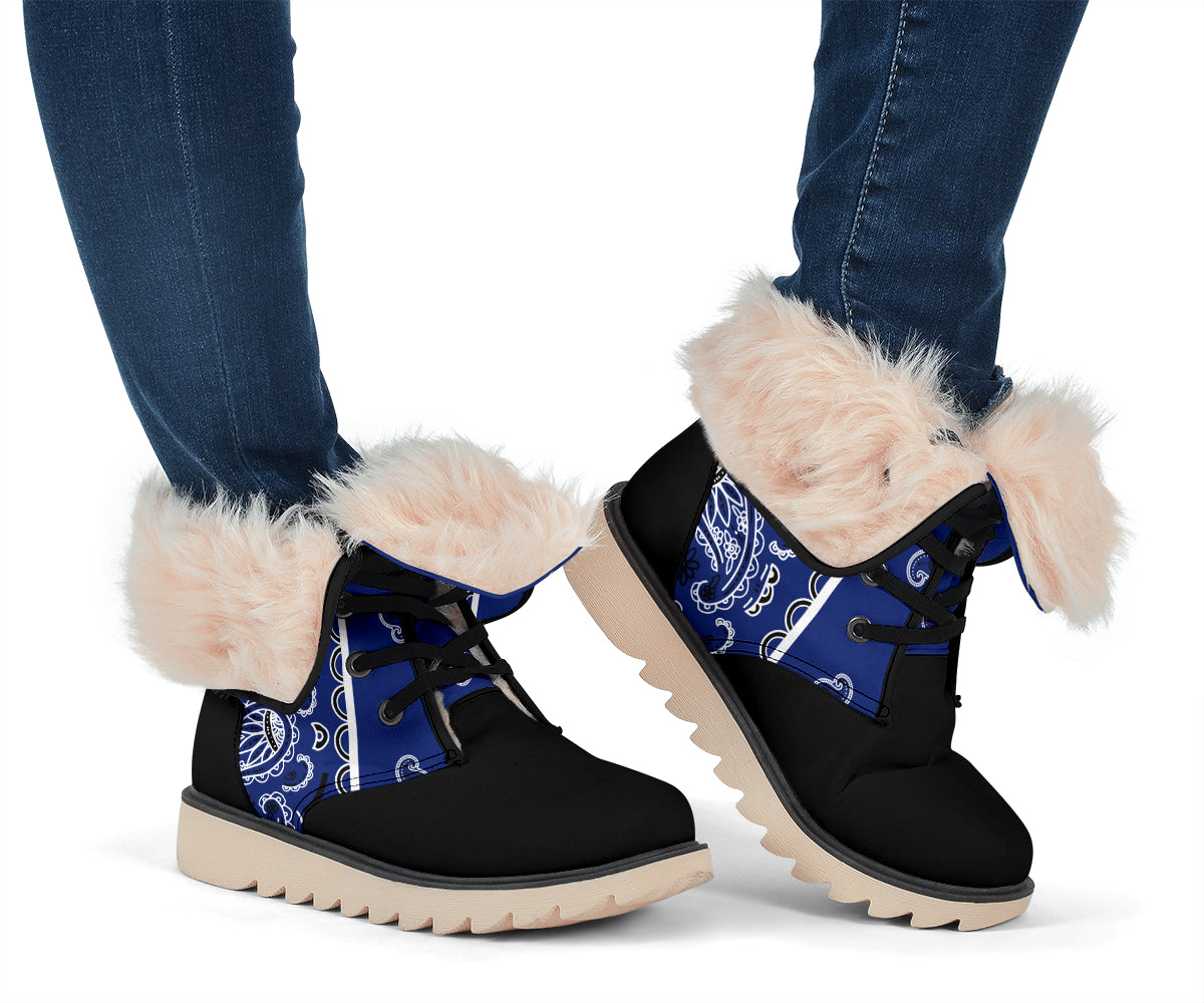 Royal Blue Bandana Women's Polar Boots