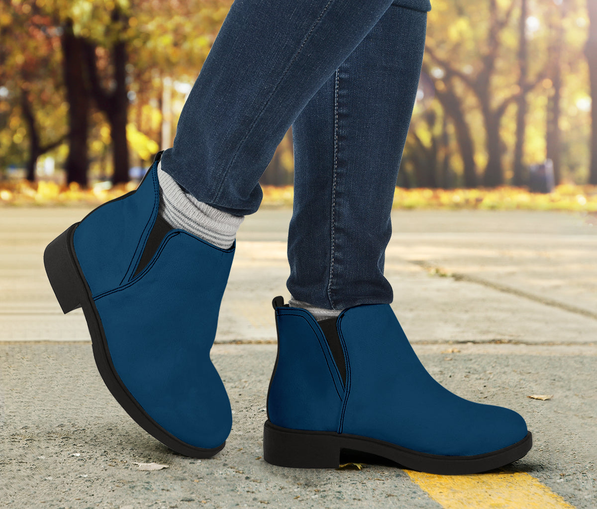 Vegan Blue Fashion Boots