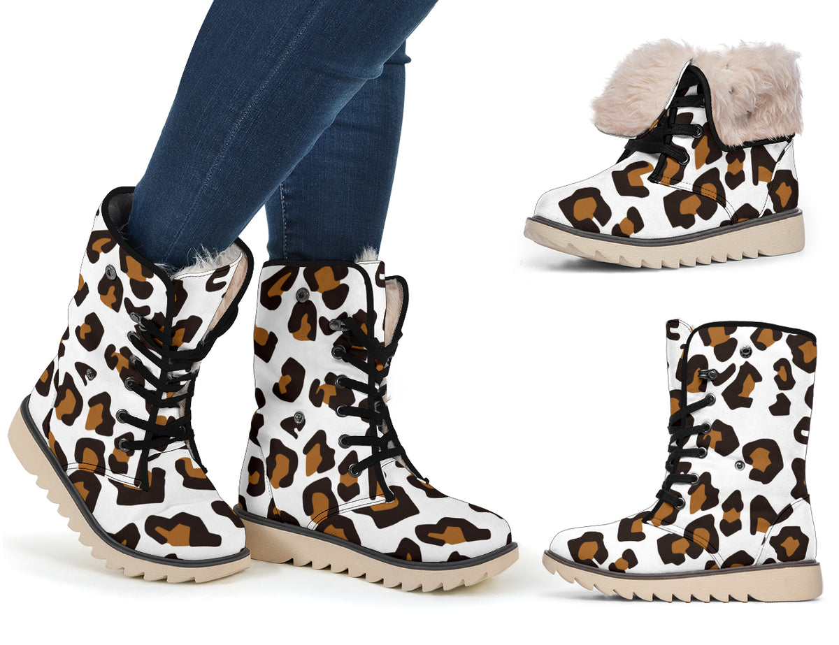 Leopard Print Polar Boots