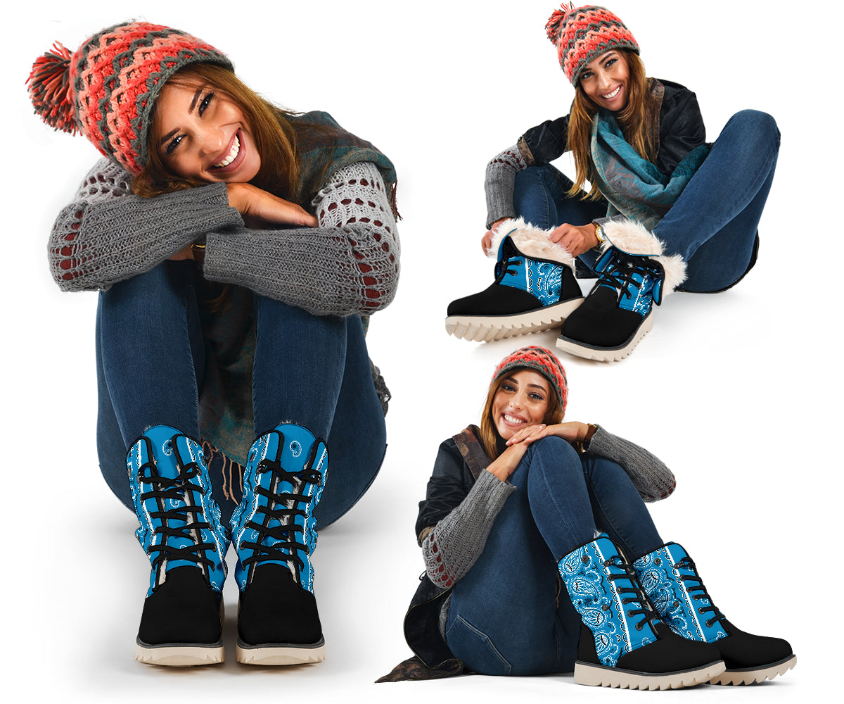 Sky Blue Bandana Women's Polar Boots