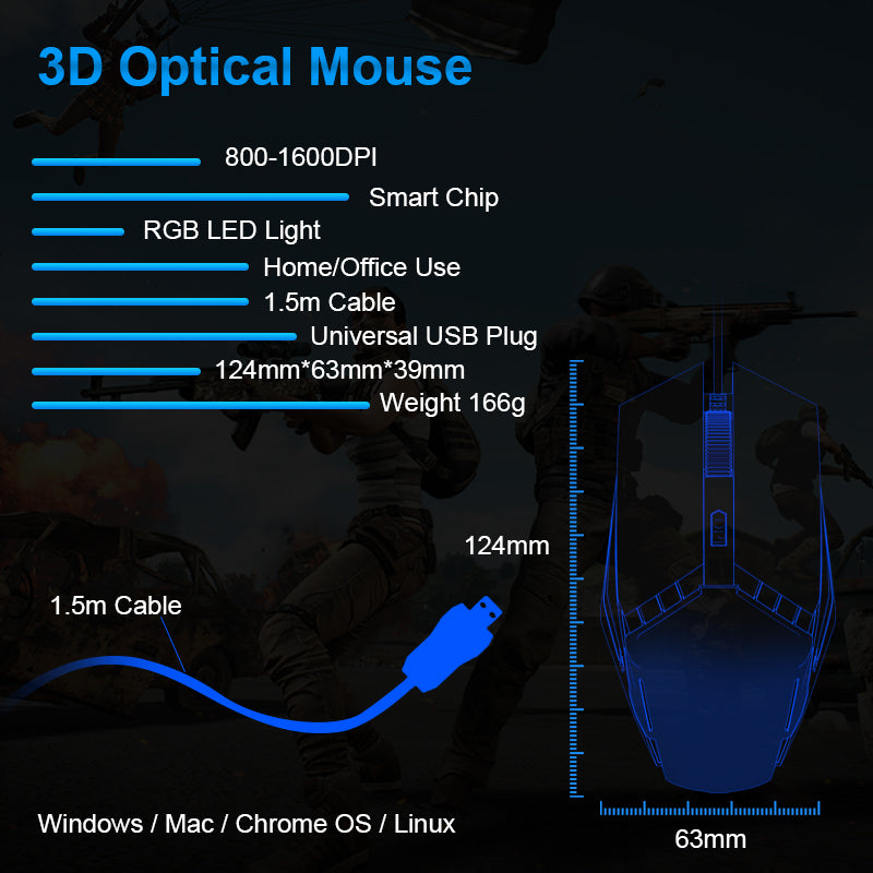 LED Mouses Ergonomic Mouse for Windows Xiaomi Huawei PC Laptop