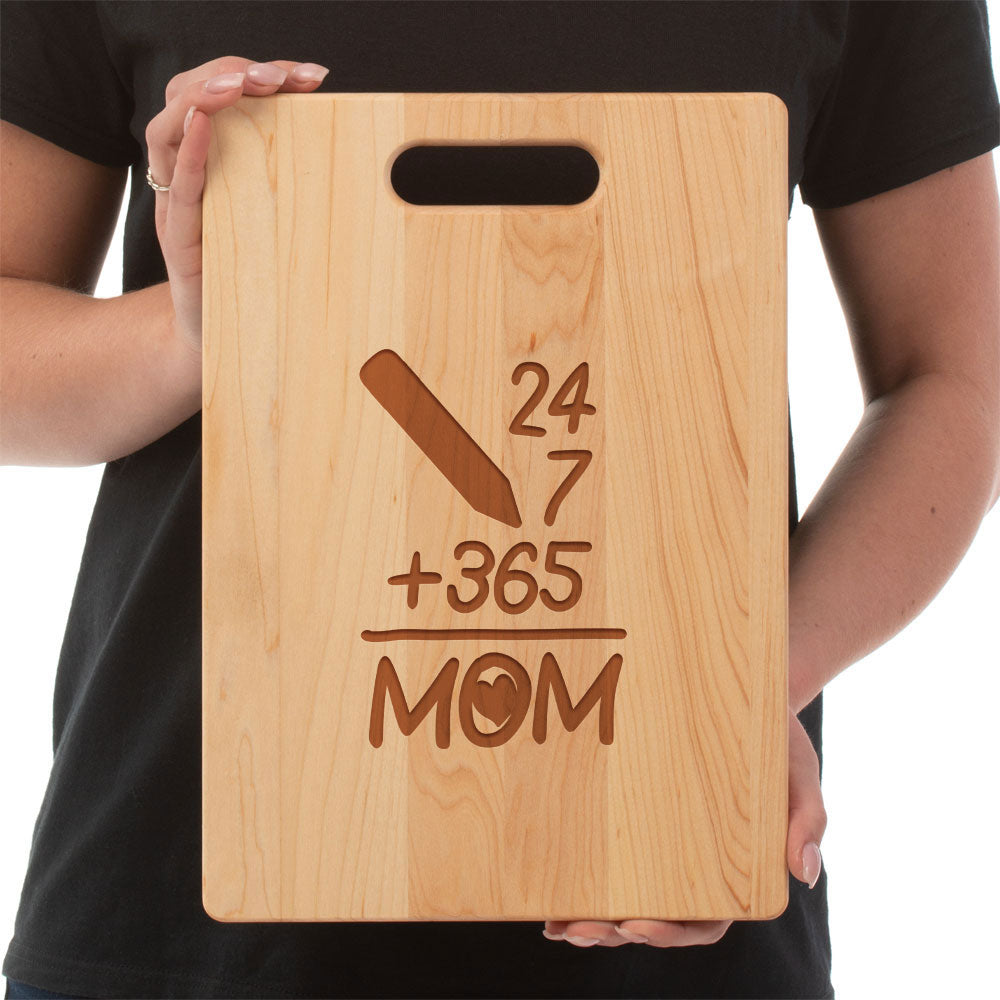 Top Mum Cutting Board - Maple Laser Engraved No Colored Art