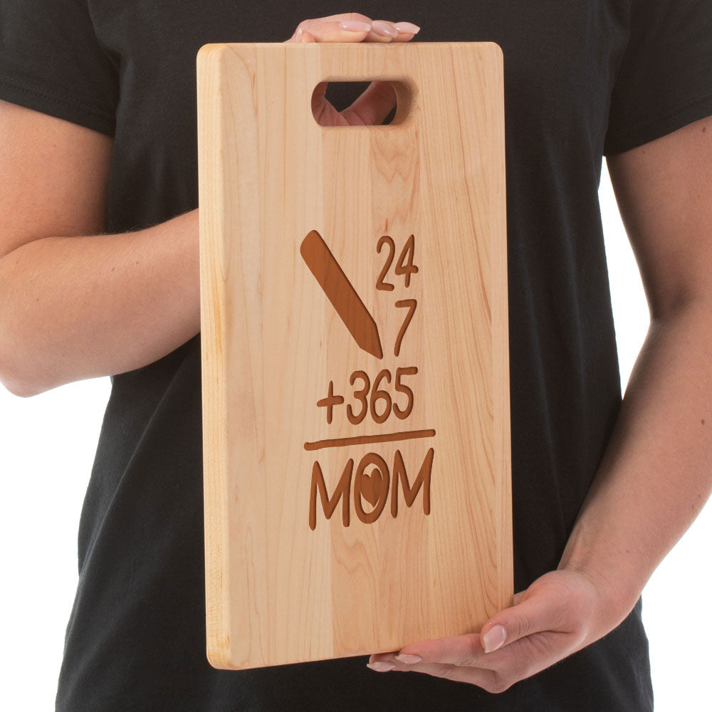 Top Mum Cutting Board - Maple Laser Engraved No Colored Art