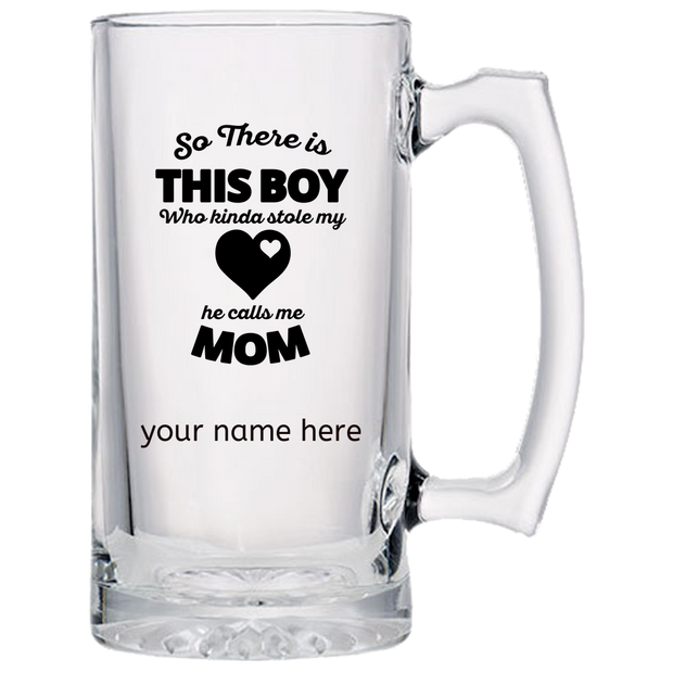 Stole My Heart - Beer Mugs Laser Etched -  Personalization