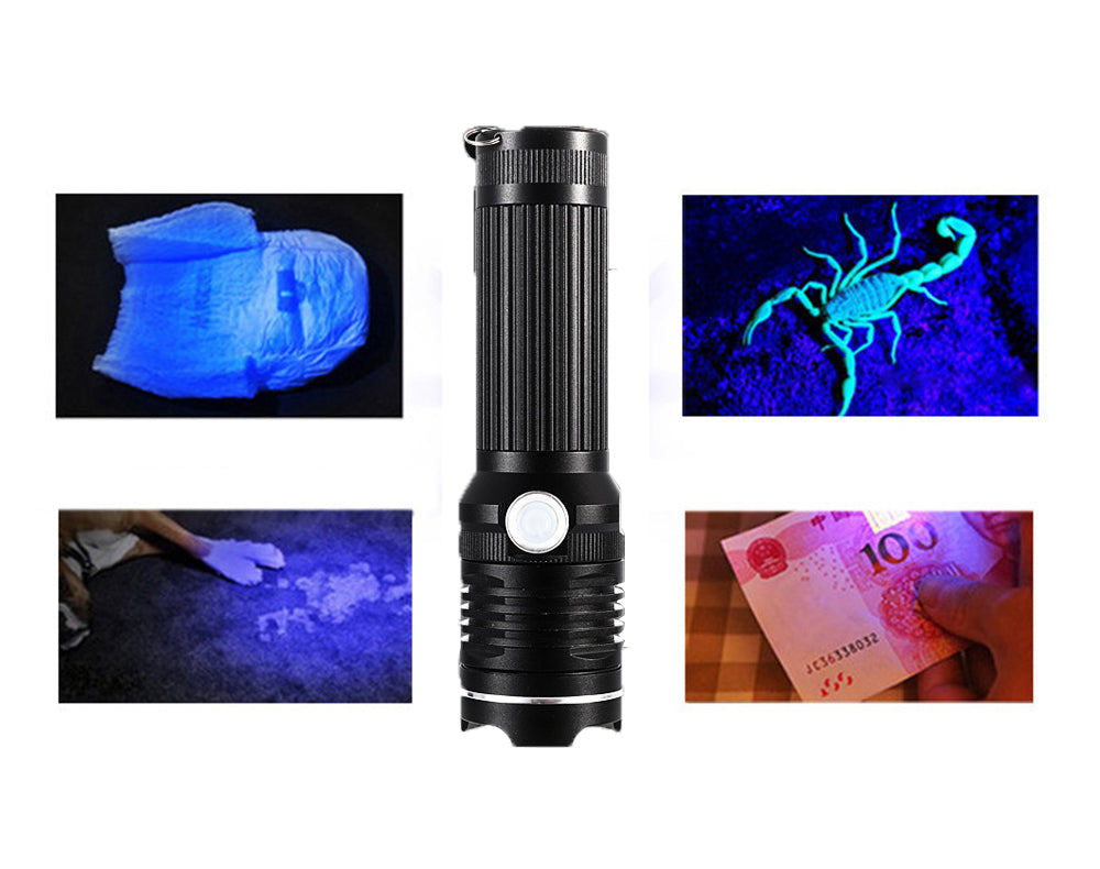 Rechargeable LED Flashlight With 4 Core P50 and 4 Colors LED Chip
