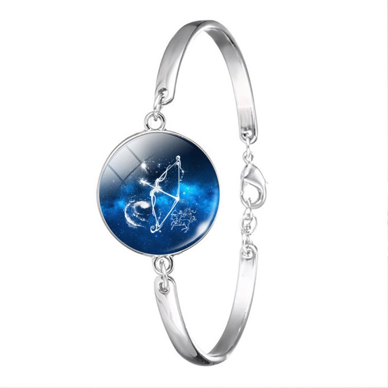 Zodiac Bracelet Charm Glass Chain Bangle